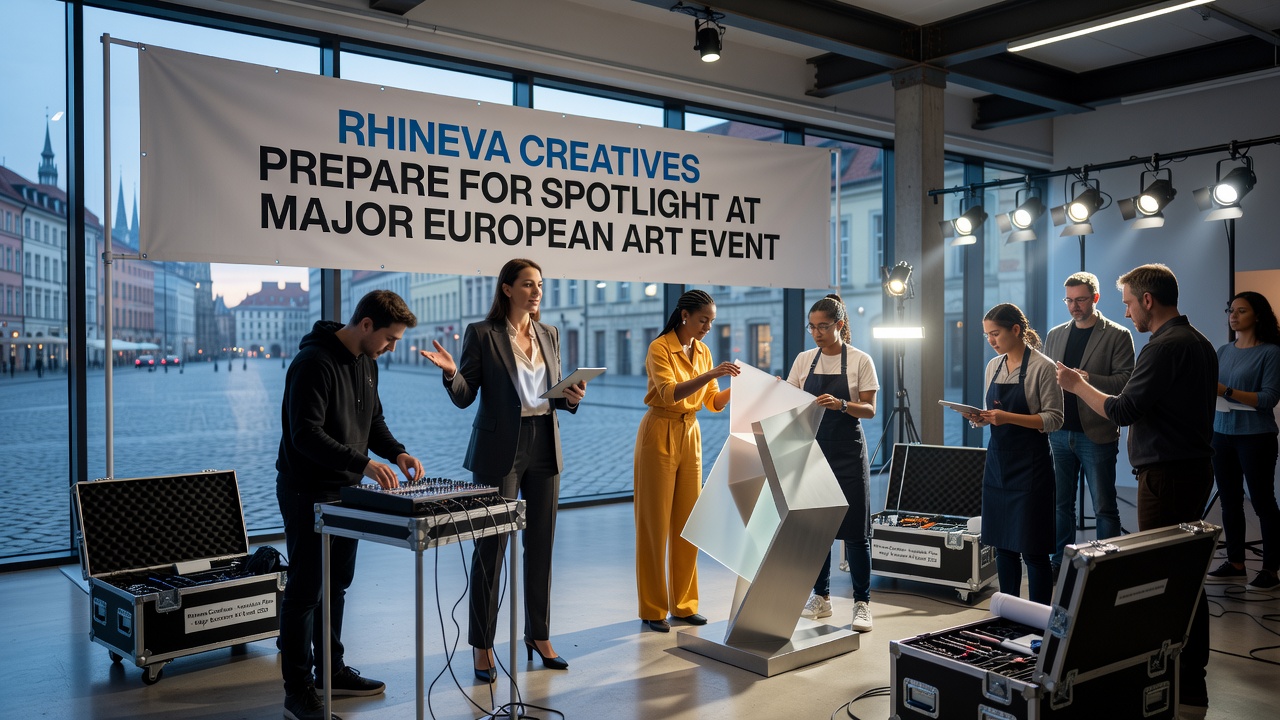Exhibition space layout being finalized for Rhineva contributions at the art event